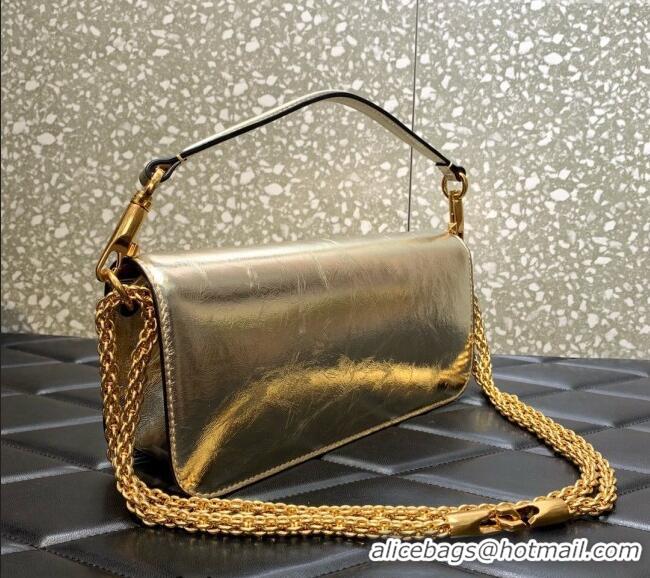 Luxury Cheap Valentino Loco Medium Shoulder Bag in Calfskin VLTN6030 Light Gold 2024
