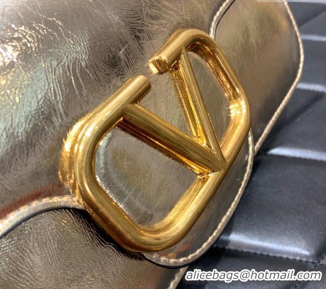 Luxury Cheap Valentino Loco Medium Shoulder Bag in Calfskin VLTN6030 Light Gold 2024