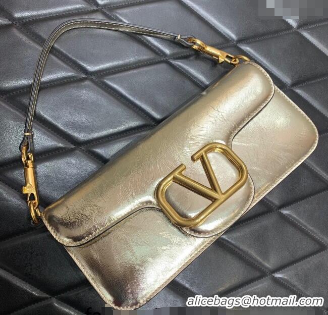 Luxury Cheap Valentino Loco Medium Shoulder Bag in Calfskin VLTN6030 Light Gold 2024