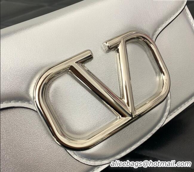 Well Crafted Valentino Loco Small Shoulder Bag in Calfskin VLTN5030 Silver 2024
