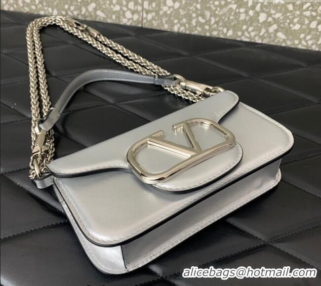Well Crafted Valentino Loco Small Shoulder Bag in Calfskin VLTN5030 Silver 2024