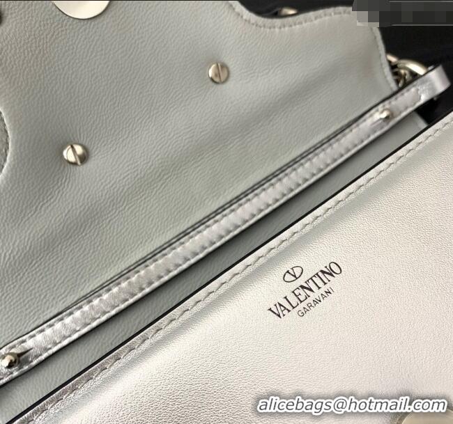 Well Crafted Valentino Loco Small Shoulder Bag in Calfskin VLTN5030 Silver 2024
