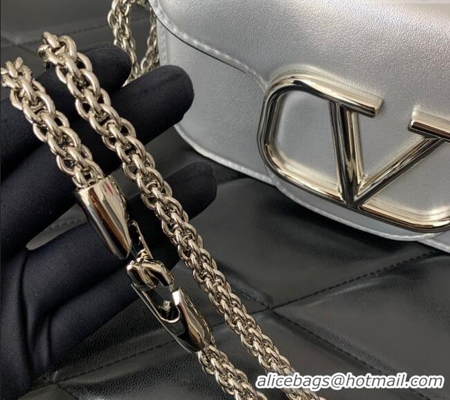 Well Crafted Valentino Loco Small Shoulder Bag in Calfskin VLTN5030 Silver 2024