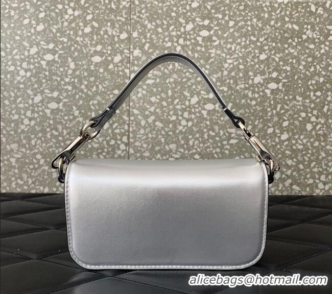 Well Crafted Valentino Loco Small Shoulder Bag in Calfskin VLTN5030 Silver 2024