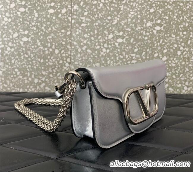 Well Crafted Valentino Loco Small Shoulder Bag in Calfskin VLTN5030 Silver 2024