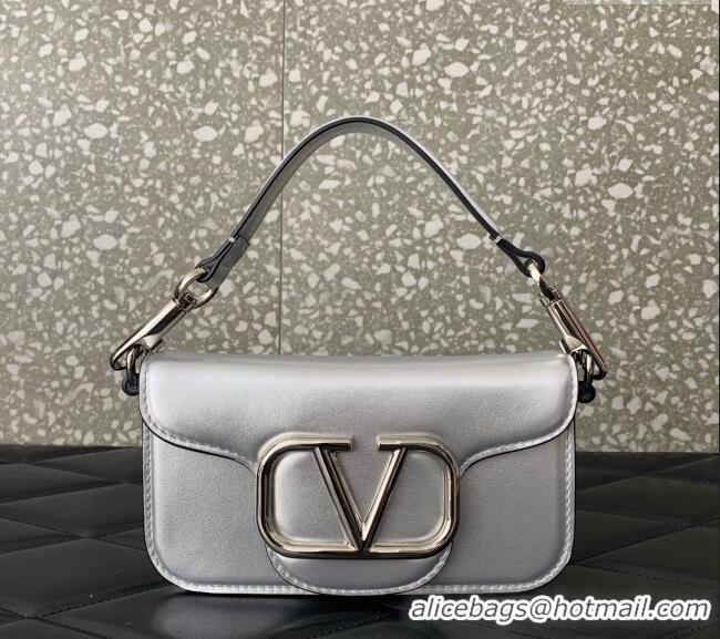 Well Crafted Valentino Loco Small Shoulder Bag in Calfskin VLTN5030 Silver 2024