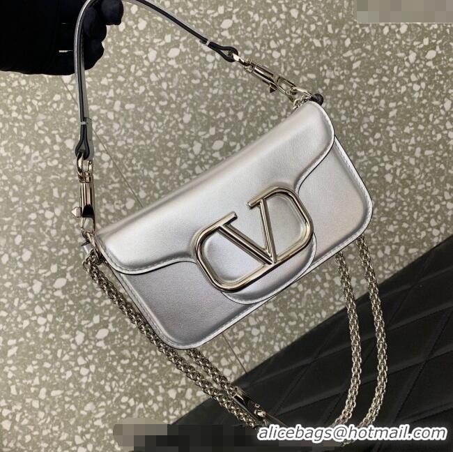 Well Crafted Valentino Loco Small Shoulder Bag in Calfskin VLTN5030 Silver 2024