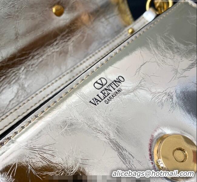 Best Quality Valentino Loco Small Shoulder Bag in Calfskin VLTN5030 Light Gold 2024