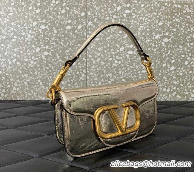 Best Quality Valentino Loco Small Shoulder Bag in Calfskin VLTN5030 Light Gold 2024