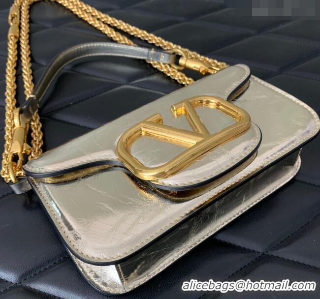 Best Quality Valentino Loco Small Shoulder Bag in Calfskin VLTN5030 Light Gold 2024