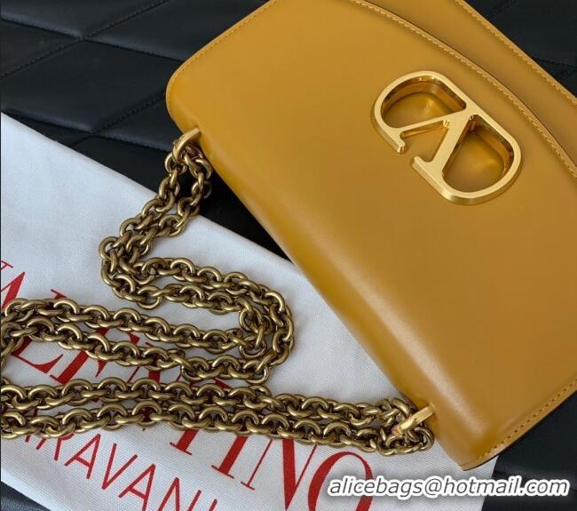 Best Price Valentino Vain shoulder bag in shiny calfskin with metallic VLogo Signature 2016 Yellow 2024