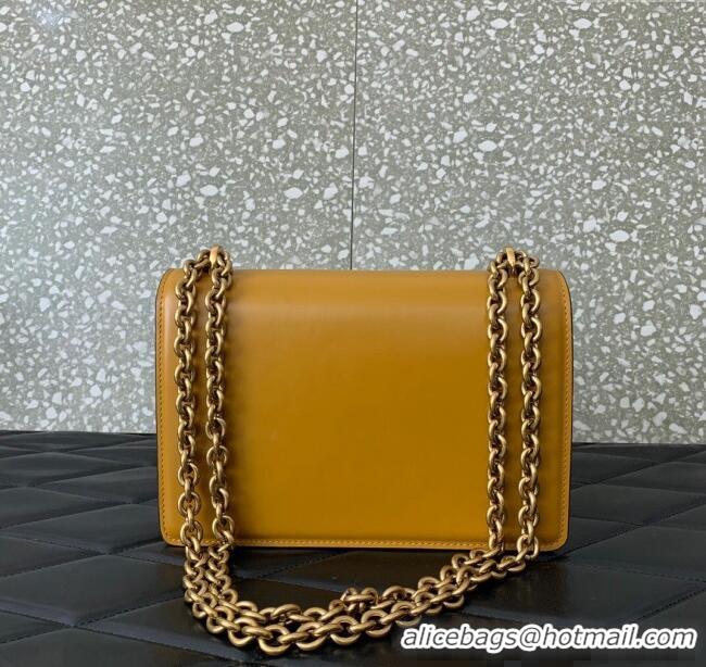 Best Price Valentino Vain shoulder bag in shiny calfskin with metallic VLogo Signature 2016 Yellow 2024