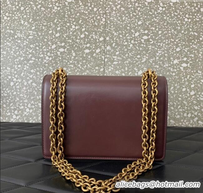 Inexpensive Valentino Vain shoulder bag in shiny calfskin with metallic VLogo Signature 2016 Dark Brown 2024
