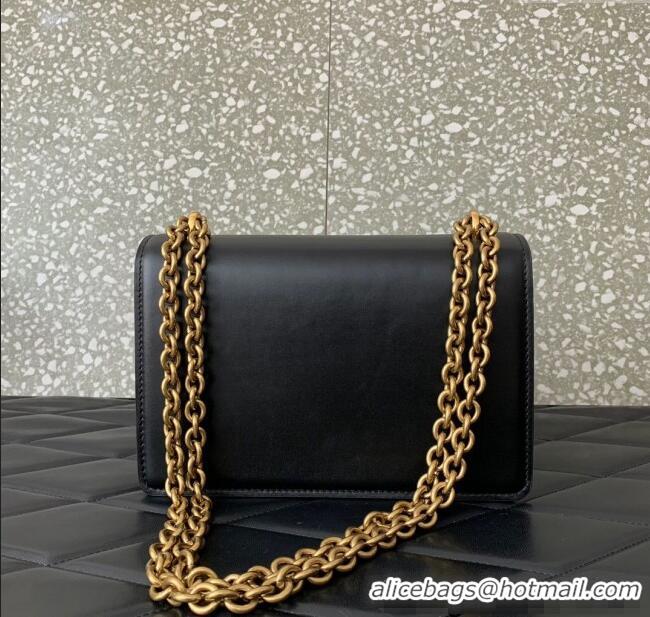 Buy Discount Valentino Vain shoulder bag in shiny calfskin with metallic VLogo Signature 2016 Black 2024