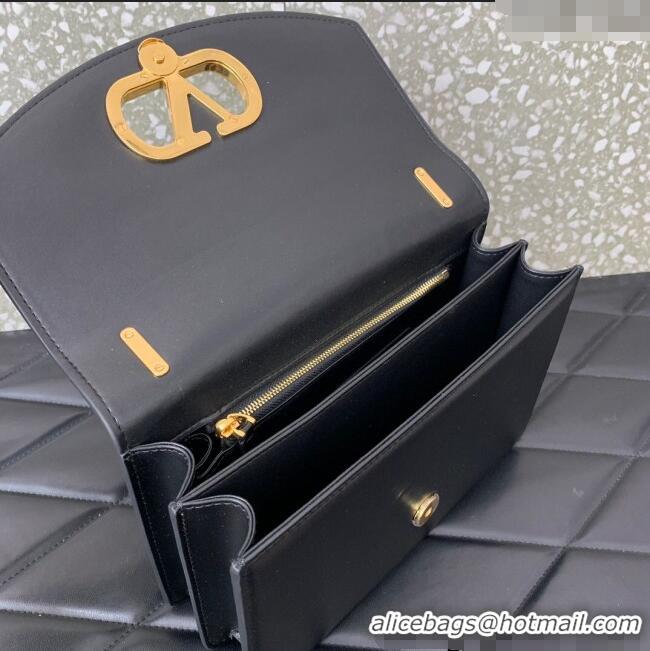 Buy Discount Valentino Vain shoulder bag in shiny calfskin with metallic VLogo Signature 2016 Black 2024