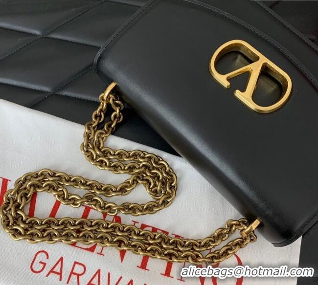 Buy Discount Valentino Vain shoulder bag in shiny calfskin with metallic VLogo Signature 2016 Black 2024