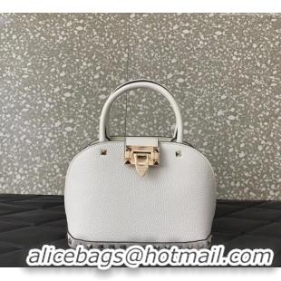 Super Quality Valentino Rockstud small top handle bag in grainy calfskin 5060 White 2024