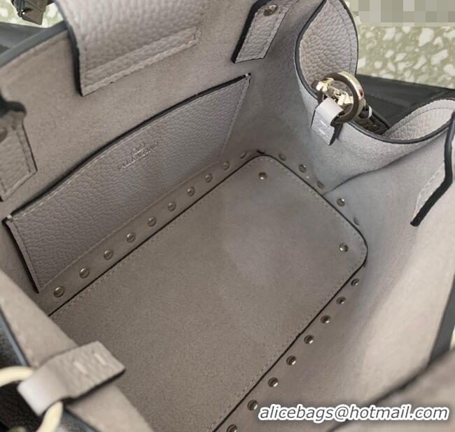 Trendy Design Valentino Rockstud small top handle bag in grainy calfskin 5060 Grey 2024