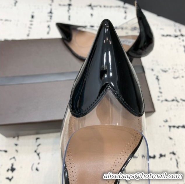 Discount Alaia Le Cœur Heart High Pumps 10.5cm in PVC and Patent Leather Black 2024 AL100806 1008024
