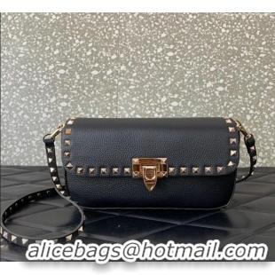 Trendy Design Valentino Rockstud crossbody bag in grainy calfskin with iconic hook 5070 Black 2024