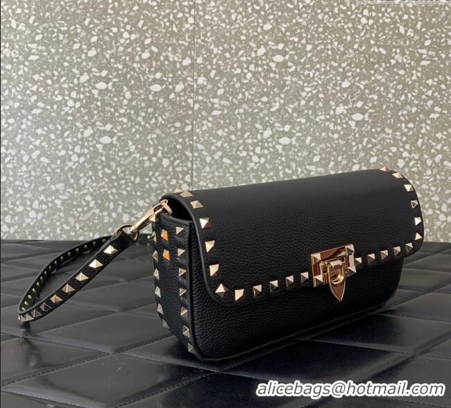 Trendy Design Valentino Rockstud crossbody bag in grainy calfskin with iconic hook 5070 Black 2024