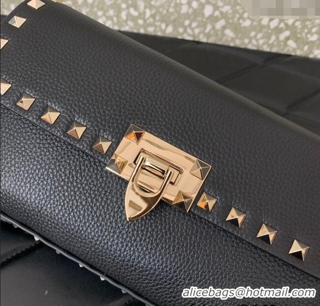 Trendy Design Valentino Rockstud crossbody bag in grainy calfskin with iconic hook 5070 Black 2024
