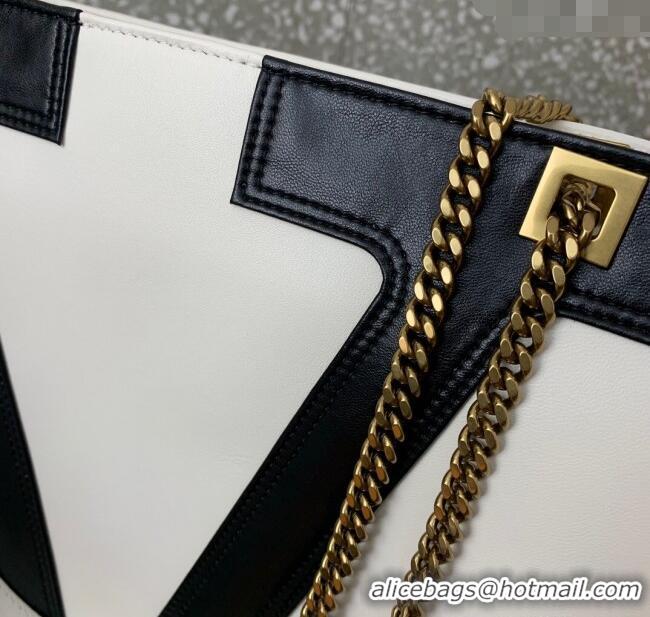 Best Quality Valentino Viva Superstar Large Nappa Leather Shopping Bag with Maxi VLogo 0012 Black/White 2025