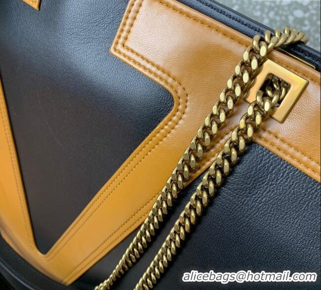 Discount Valentino Viva Superstar Large Nappa Leather Shopping Bag with Maxi VLogo 0012 Black/Brown 2025