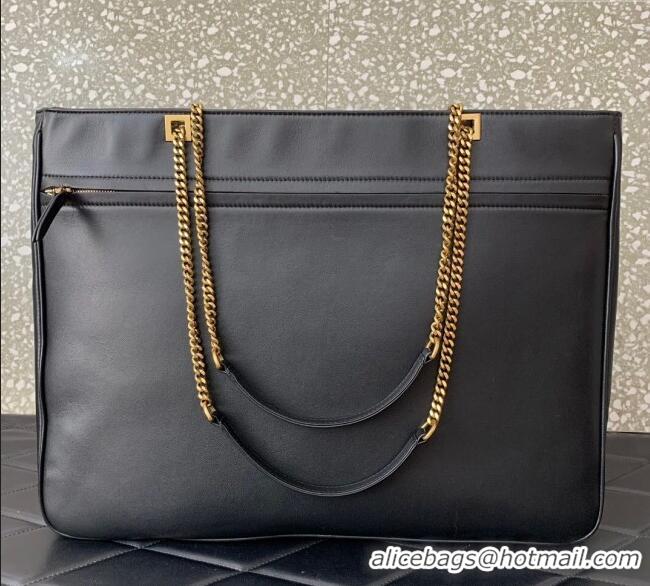 Discount Valentino Viva Superstar Large Nappa Leather Shopping Bag with Maxi VLogo 0012 Black/Brown 2025