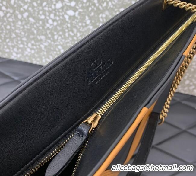 Discount Valentino Viva Superstar Large Nappa Leather Shopping Bag with Maxi VLogo 0012 Black/Brown 2025