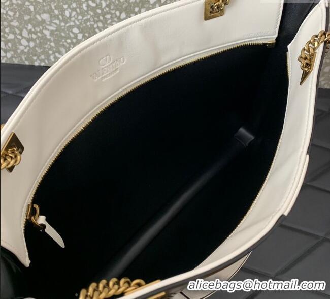Best Price Valentino Viva Superstar Medium Nappa Leather Shopping Bag with Maxi VLogo 0013 Black/White 2025