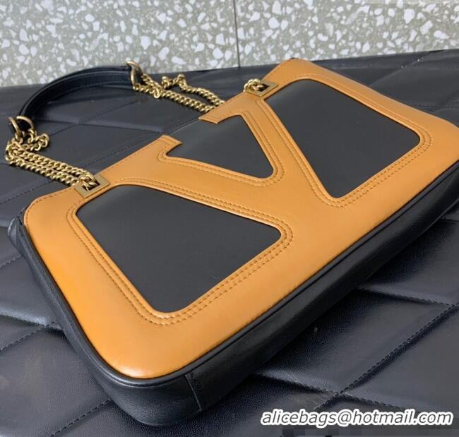 Best Price Valentino Viva Superstar Small Nappa Leather Shopping Bag with Maxi VLogo 0014 Black/Brown 2025