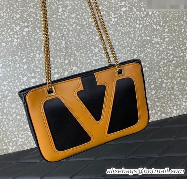 Best Price Valentino Viva Superstar Small Nappa Leather Shopping Bag with Maxi VLogo 0014 Black/Brown 2025