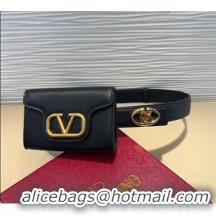Grade Promotional Valentino VLogo Signature Leather Belt 7054 Black 2025