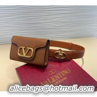 Promotional Valentino VLogo Signature Leather Belt 7054 Brown 2025
