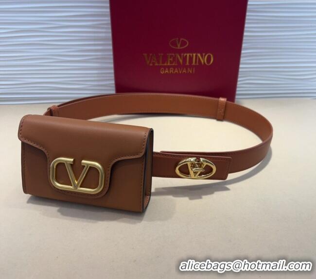 Promotional Valentino VLogo Signature Leather Belt 7054 Brown 2025