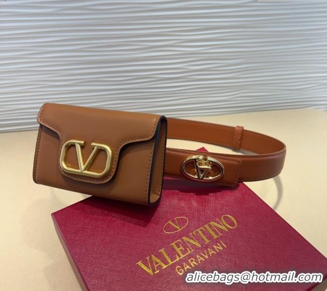 Promotional Valentino VLogo Signature Leather Belt 7054 Brown 2025