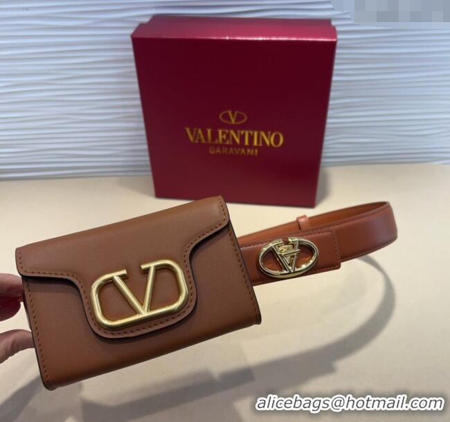 Promotional Valentino VLogo Signature Leather Belt 7054 Brown 2025