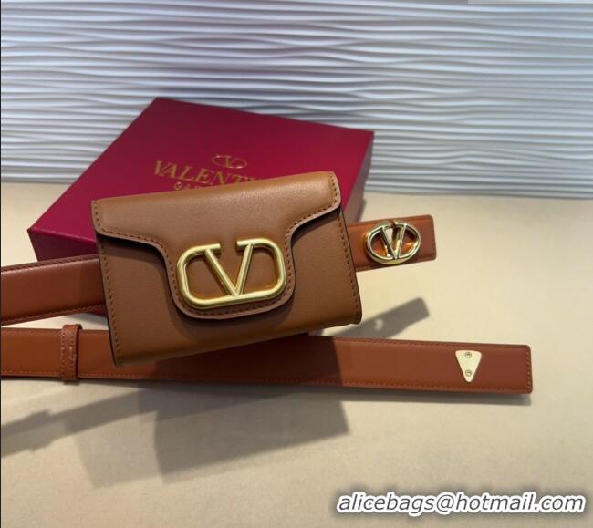Promotional Valentino VLogo Signature Leather Belt 7054 Brown 2025