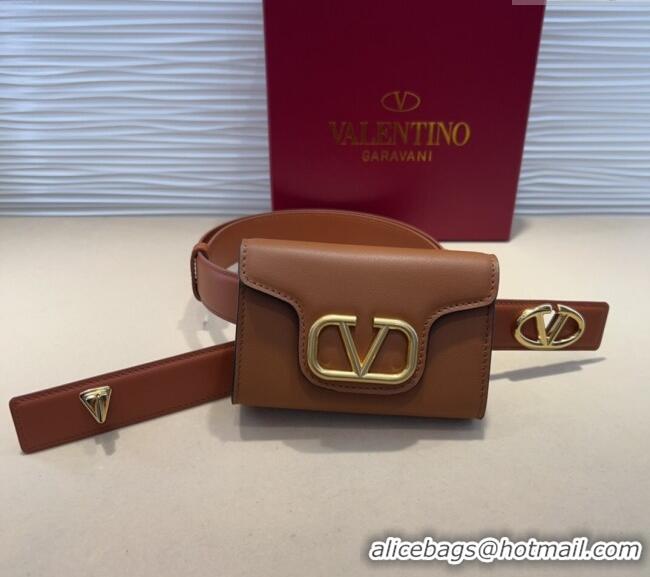 Promotional Valentino VLogo Signature Leather Belt 7054 Brown 2025