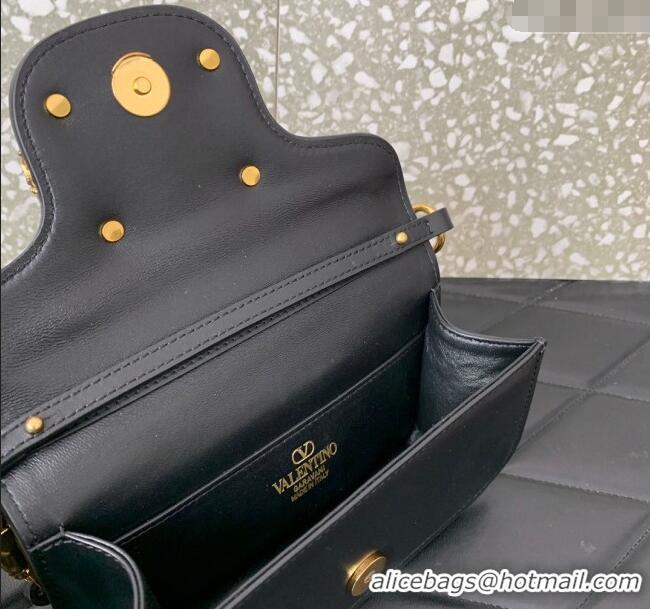 Famous Brand Valentino Loco Small Shoulder Bag in Calfskin Leather with Jewel Logo 5061 Black 2025