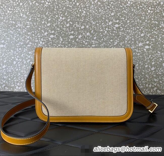 Free Shipping Valentino 9TO5 Shoulder Bag in Canvas and Calfskin V2015 Yellow/Beige 2025