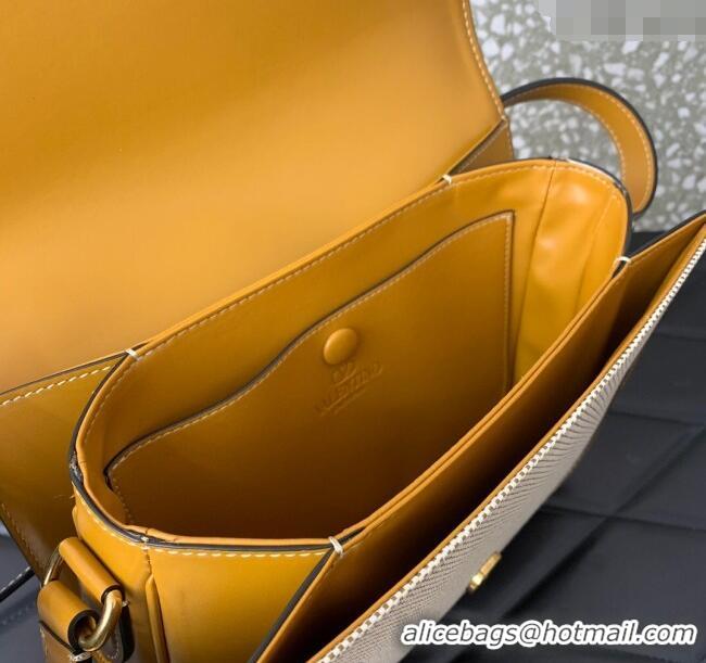 Free Shipping Valentino 9TO5 Shoulder Bag in Canvas and Calfskin V2015 Yellow/Beige 2025