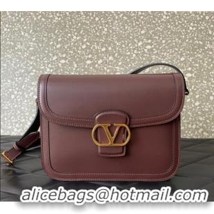 New Design Valentino 9TO5 Shoulder Bag in Smooth Calfskin V2015 Dark Brown 2025
