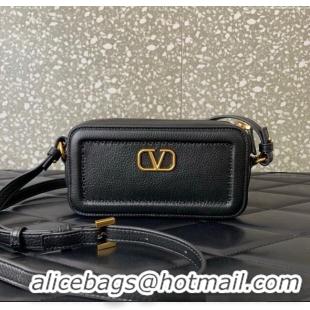 Big Discount Valentino Alltime Mini Shoulder Bag in Grainy Calfskin 6205 Black 2025