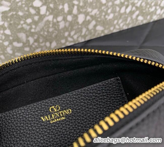 Big Discount Valentino Alltime Mini Shoulder Bag in Grainy Calfskin 6205 Black 2025