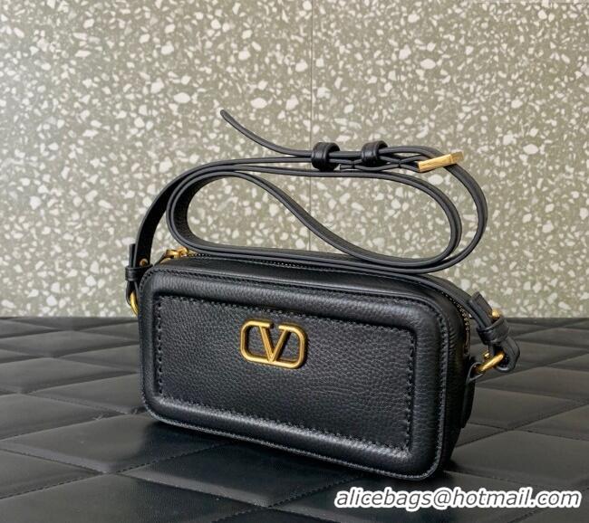 Big Discount Valentino Alltime Mini Shoulder Bag in Grainy Calfskin 6205 Black 2025