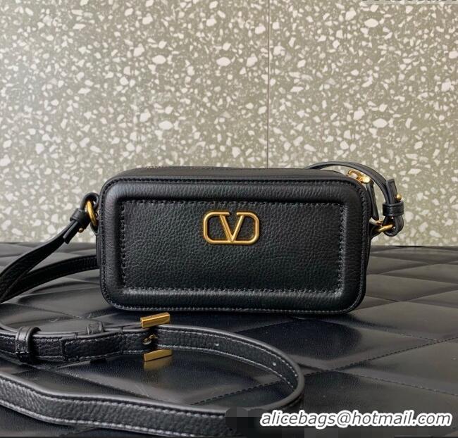 Big Discount Valentino Alltime Mini Shoulder Bag in Grainy Calfskin 6205 Black 2025