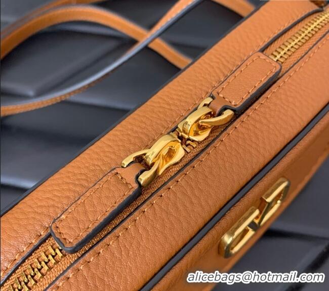 Buy Discount Valentino Alltime Mini Shoulder Bag in Grainy Calfskin 6205 Brown 2025