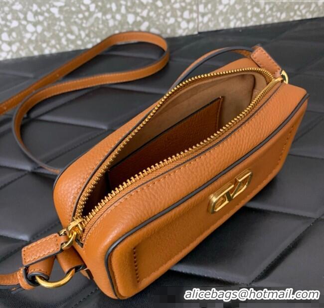 Buy Discount Valentino Alltime Mini Shoulder Bag in Grainy Calfskin 6205 Brown 2025